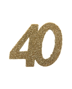 Deco. Mesa Oro Brillante Numero 40 6.5X7.5cm Carton ***OFERTA DTO NO ACUMULABLE