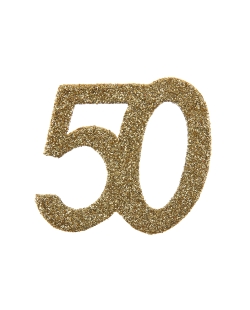 Deco. Mesa Oro Brillante Numero 50 6.5X7.5cm Carton ***OFERTA DTO NO ACUMULABLE