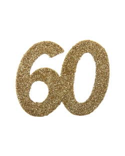 Deco. Mesa Oro Brillante Numero 60 6.5X7.5cm Carton ***OFERTA DTO NO ACUMULABLE