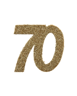 Deco. Mesa Oro Brillante Numero 70 6.5X7.5cm Carton ***OFERTA DTO NO ACUMULABLE