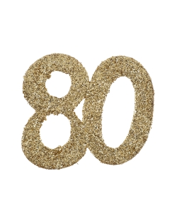 Deco. Mesa Oro Brillante Numero 80 6.5X7.5cm Carton ***OFERTA DTO NO ACUMULABLE