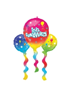 Forma Globos Feliz Cumpleaños Remolino 99 X 66cm