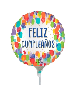 9/23cm MINI FELIZ CUMPLEAÑOS SATIN PUNTOS