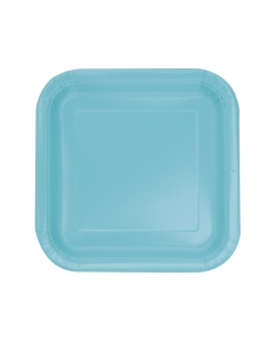 Platos 22,5cm Cuadrado Turquesa Carton ***OFERTA DTO NO ACUMULABLE