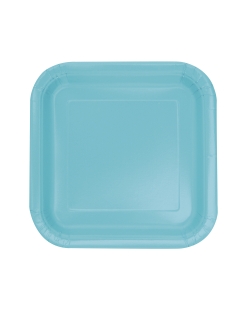 Platos 17,5cm Cuadrado Turquesa Carton ***OFERTA DTO NO ACUMULABLE