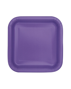 Platos 22,5cm Cuadrado Morado Carton ***OFERTA DTO NO ACUMULABLE