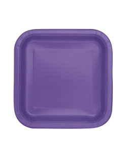 Platos 17,5cm Cuadrado Morado Carton ***OFERTA DTO NO ACUMULABLE