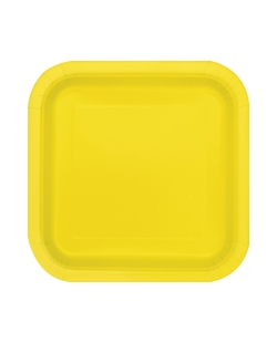 Platos 17,5cm Cuadrado Amarillo Carton ***OFERTA DTO NO ACUMULABLE