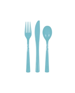 Cubiertos Plastico Turquesa ***OFERTA DTO NO ACUMULABLE