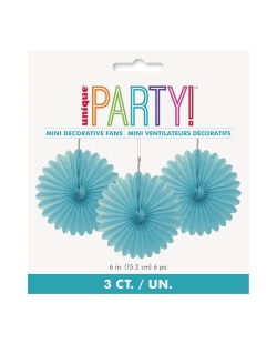 Deco Abanico Tisu Turquesa 15,2cm