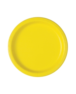 Platos 22,5cm Redondo Amarillo Carton ***OFERTA DTO NO ACUMULABLE