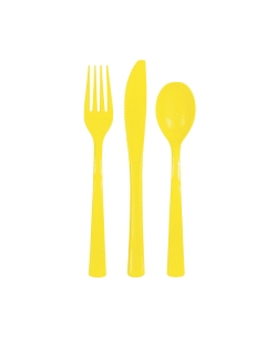 Cubiertos Plastico Amarillo ***OFERTA DTO NO ACUMULABLE