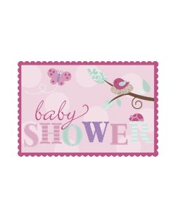 Invitaciones: Tweet Baby Pink Con Sticker ***OFERTA DTO NO ACUMULABLE