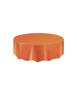 Mantel Plastico Redondo Naranja 2,13m ***OFERTA DTO NO ACUMULABLE