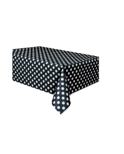 Mantel Puntos Plastico Negro 1,37X2,74m