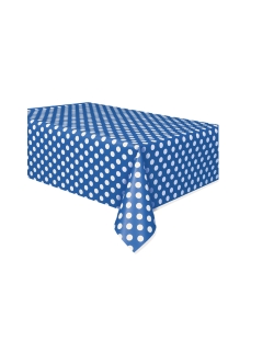 Mantel Puntos Plastico Azul Real 1,37X2,74m