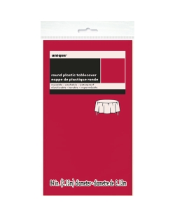 Mantel Plastico Redondo Rojo 2,13M Pkg Peq. ***OFERTA DTO NO ACUMULABLE