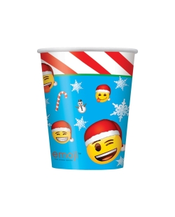 Vasos 266ml Emoji Navidad Carton