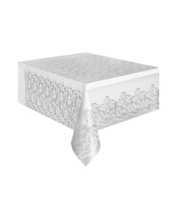 Mantel Plastico Encaje Blanco 1,37X2,74m