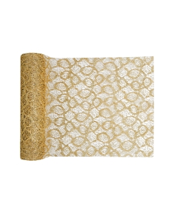 Camino Mesa Lazo Met. Oro 28cm X 5m Poliester ***OFERTA DTO NO ACUMULABLE