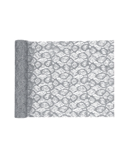 Camino Mesa Lazo Met. Plata 28cm X 5m Poliester ***OFERTA DTO NO ACUMULABLE