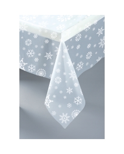 Mantel Plastico Copos Nieve Transparente 137 X 274cm