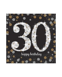 Servilletas de Papel Celebracion Sparkling Edad 30 - 33cm 
