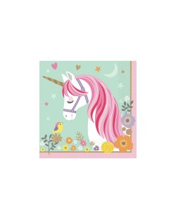 Servilletas para Comida Unicornio Magico - 33cm 