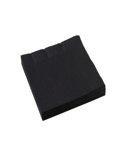 Servilletas 33X33cm Negra  