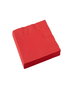 Servilletas 33X33cm Roja  
