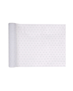 Camino Mesa Lunares Blanco 30cm X 5m Poliester ***OFERTA DTO NO ACUMULABLE