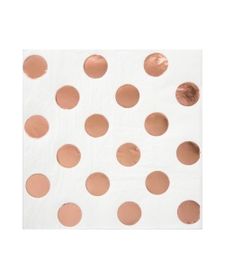 Servilletas 25X25cm Puntos Foil Rosa Oro Estamp.Metal