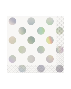 Servilletas 25X25cm Puntos Iridiscente Estamp.Metal