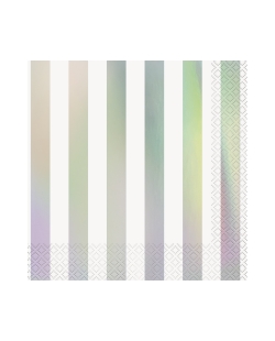 Servilletas 33X33cm Rayas Iridiscente Estamp.Metal