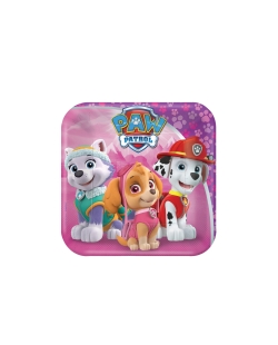 Platos 18cm Patrulla Canina Rosa Cuadrado  ***OFERTA DTO NO ACUMULABLE