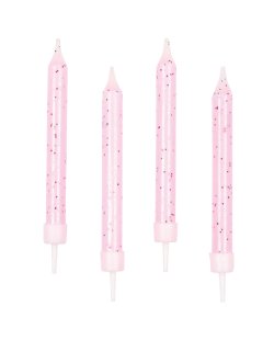 Velas Rosas Purpurina 6.3cm 