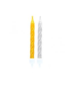 Velas Espiral Oro Y Plata 6,3cm 