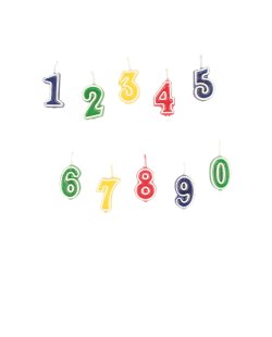 Velas Colores Set Numeros 0 Al 9 Multicolor 5,5cm 