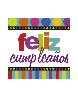 Servilleta Mediana 33X33 Dots &amp; Stripes Feliz Cumpleaños ***OFERTA DTO NO ACUMULABLE