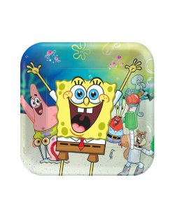 PLATOS 23cm BOB ESPONJA CUADRADO 
