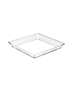 Bandeja Reutilizable Cuadrada Transparente 13X13cm Poliestireno ***OFERTA DTO NO ACUMULABLE