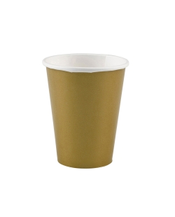 Vasos 266ml Papel Oro 