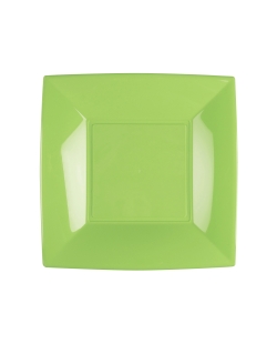 Plato Reutilizable 23cm Verde Lima Polipropileno ***OFERTA DTO NO ACUMULABLE