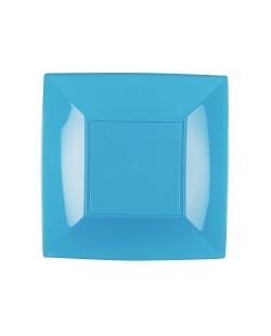 Plato Reutilizable 18cm Turquesa Polipropileno ***OFERTA DTO NO ACUMULABLE
