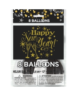 Globos Latex 30,5cm H. New Year Destellos