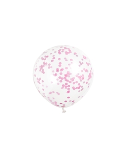 Globos Latex 30,5cm Transparentes Confeti Fucsia
