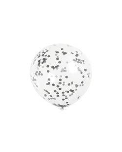 Globos Latex 30,5cm Transparentes Confeti Negro
