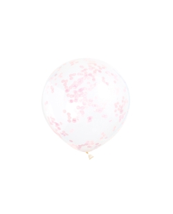 Globos Latex 30,5cm Transparentes Confeti Rosa Pastel