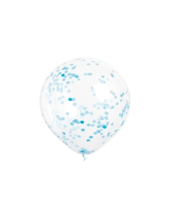 Globos Latex 30,5cm Transparentes Confeti Azul Pastel