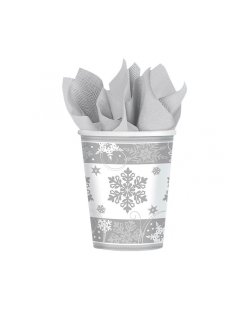 VASOS SPRKLG SNOWFLAKE 9OZ *DESCUENTO NO ACUMULABLE